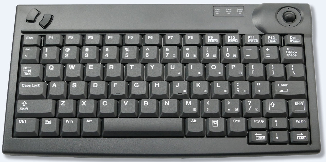 KSI KEYBOARD MINI W/TRACKBALL USB BLK — RetailMinder