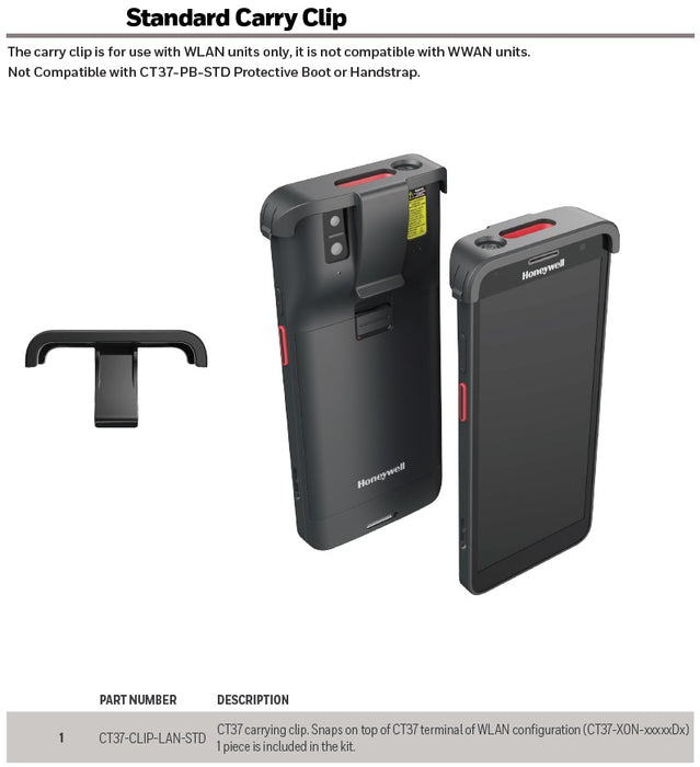 HONEYWELL CARRY CLIP CT37 WLAN 1PK