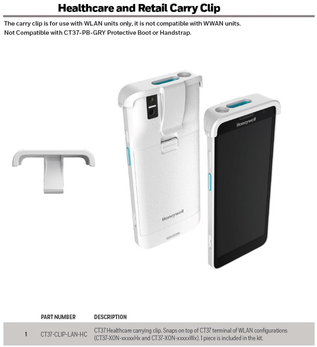 HONEYWELL CARRY CLIP CT37 HC WLAN 1/PK