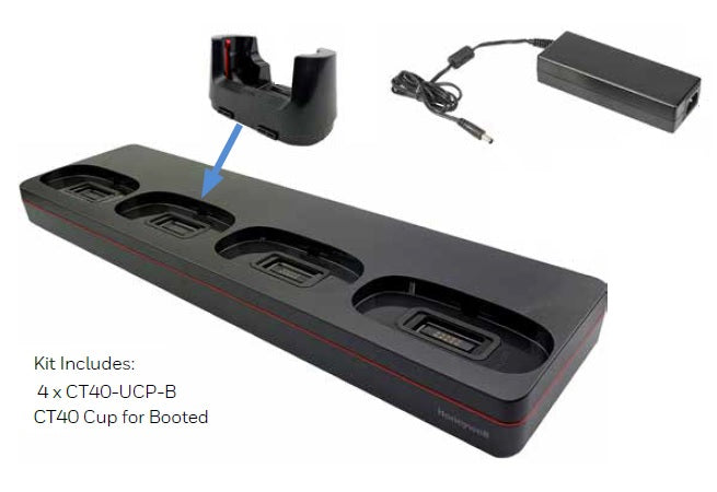 HONEYWELL MULTIDOCK KIT CHAR/ETH 4-BAY CT40XP BOOT