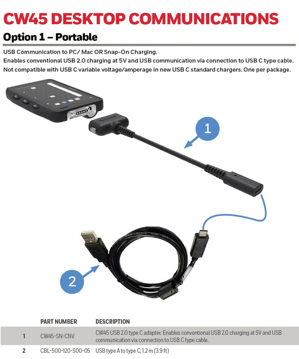HONEYWELL SNAP ON ADAPTOR USB-C CW45