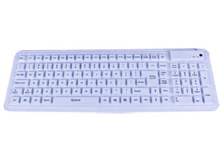 SEAL KEYBOARD 106K SILICONE IP68 USB BACKLIT WHI